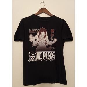 One Piece Luffy Straw Hat Kanji Graphic Tee Shirt Anime Streetwear SZ S